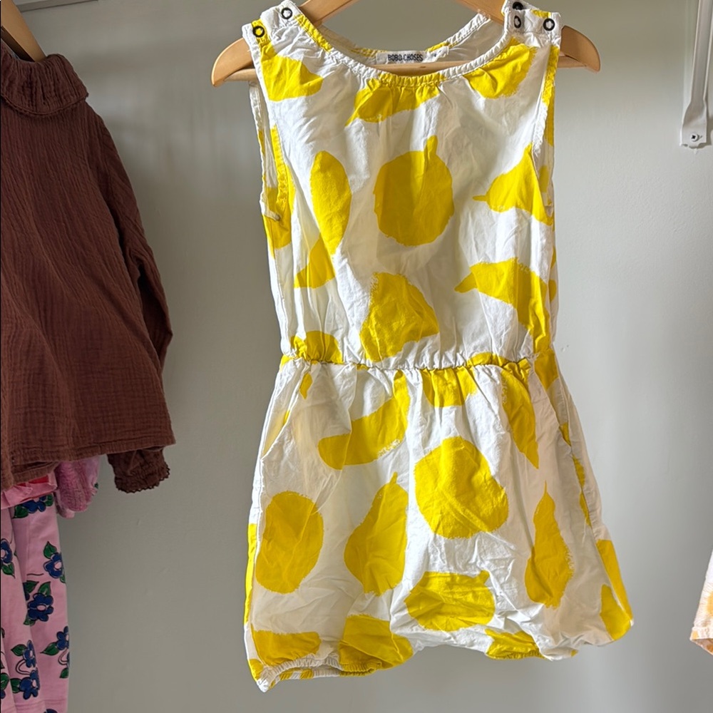 Bobo Choses Yellow and White Patterned short one pieces